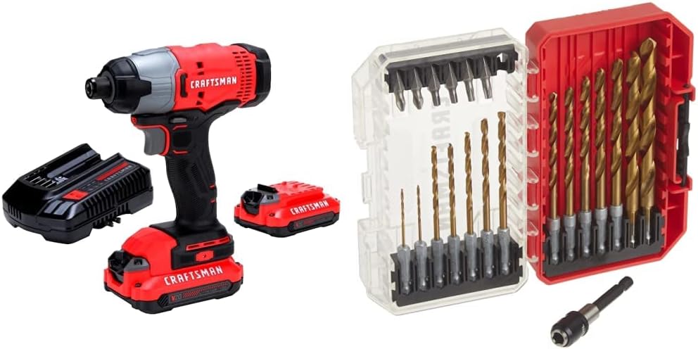 20V MAX Impact Driver Kit, 1/4 Inch, 2,800 RPM, LED Work light, Battery and Charger Included (CMCF800C1) wourant