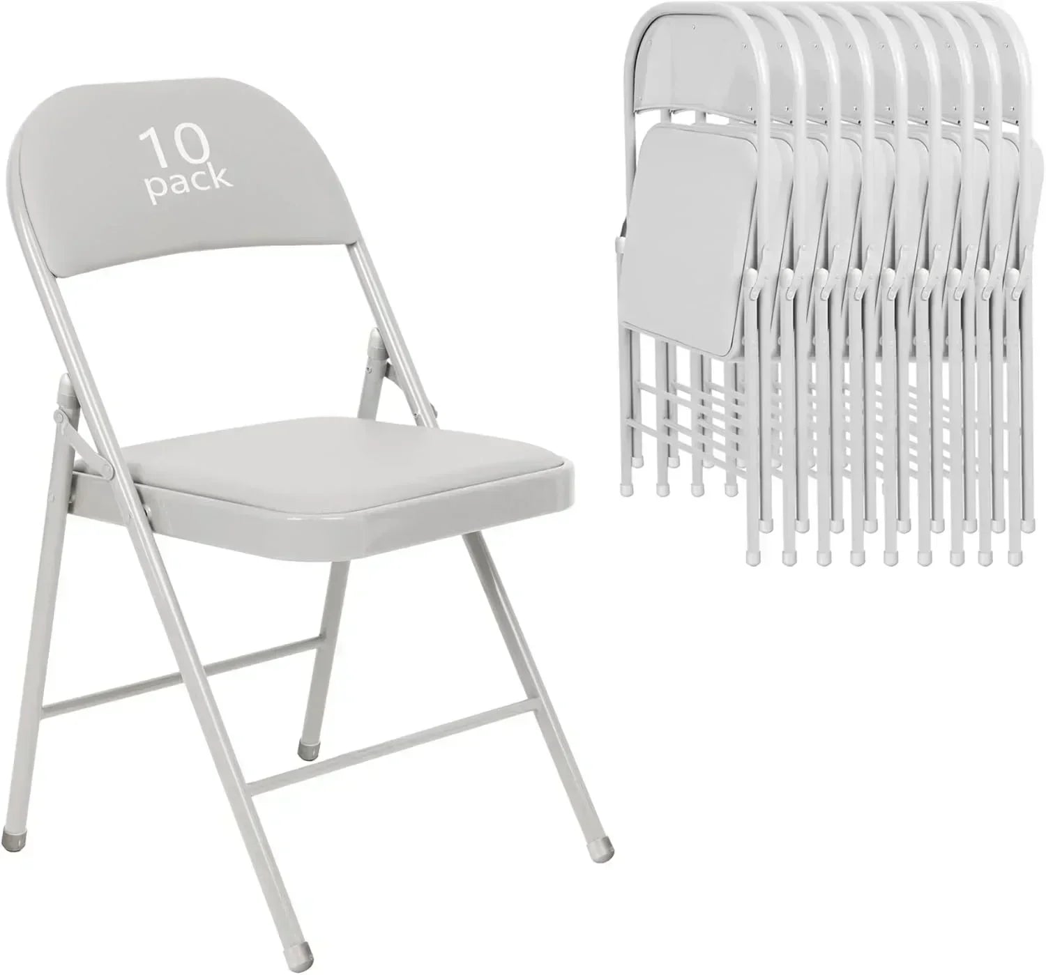6 Pack Black Folding Chairs with Leather Chairs Events Office Wedding Party Upholstered Chairs wourant