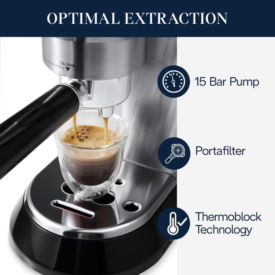 De’Longhi Dedica Espresso Machine with Manual Milk Frother wourant