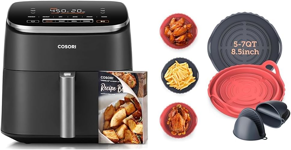 COSORI Air Fryer 9-in-1 Compact & Large 6-Qt Fast Turbo Modes Precise Heat for Even Results wourant