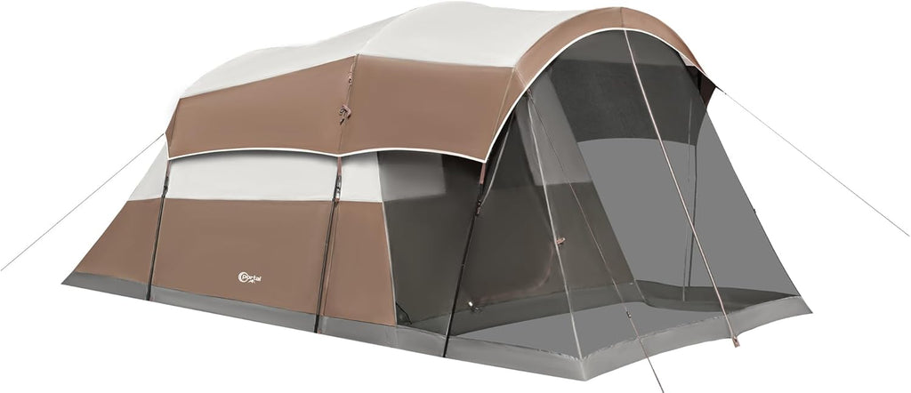 PORTAL 6/8/10 Person Family Camping Tent with Screen Room, Water Resistant Big Tunnel Tent with Rainfly, Large Family Tent for Outdoor Camping, Party wourant