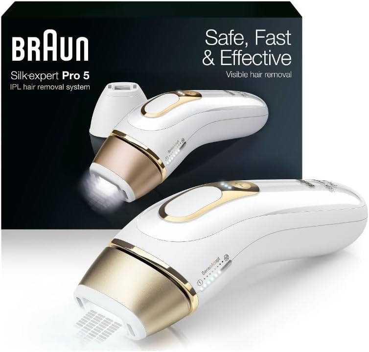 Braun IPL at Home Laser Hair Removal for Women and Men, Silk Expert Pro 5 PL5137 with Venus Swirl Razor, Long-Lasting Reduction in Hair Regrowth for Body & Face, Corded, PL5137 wourant