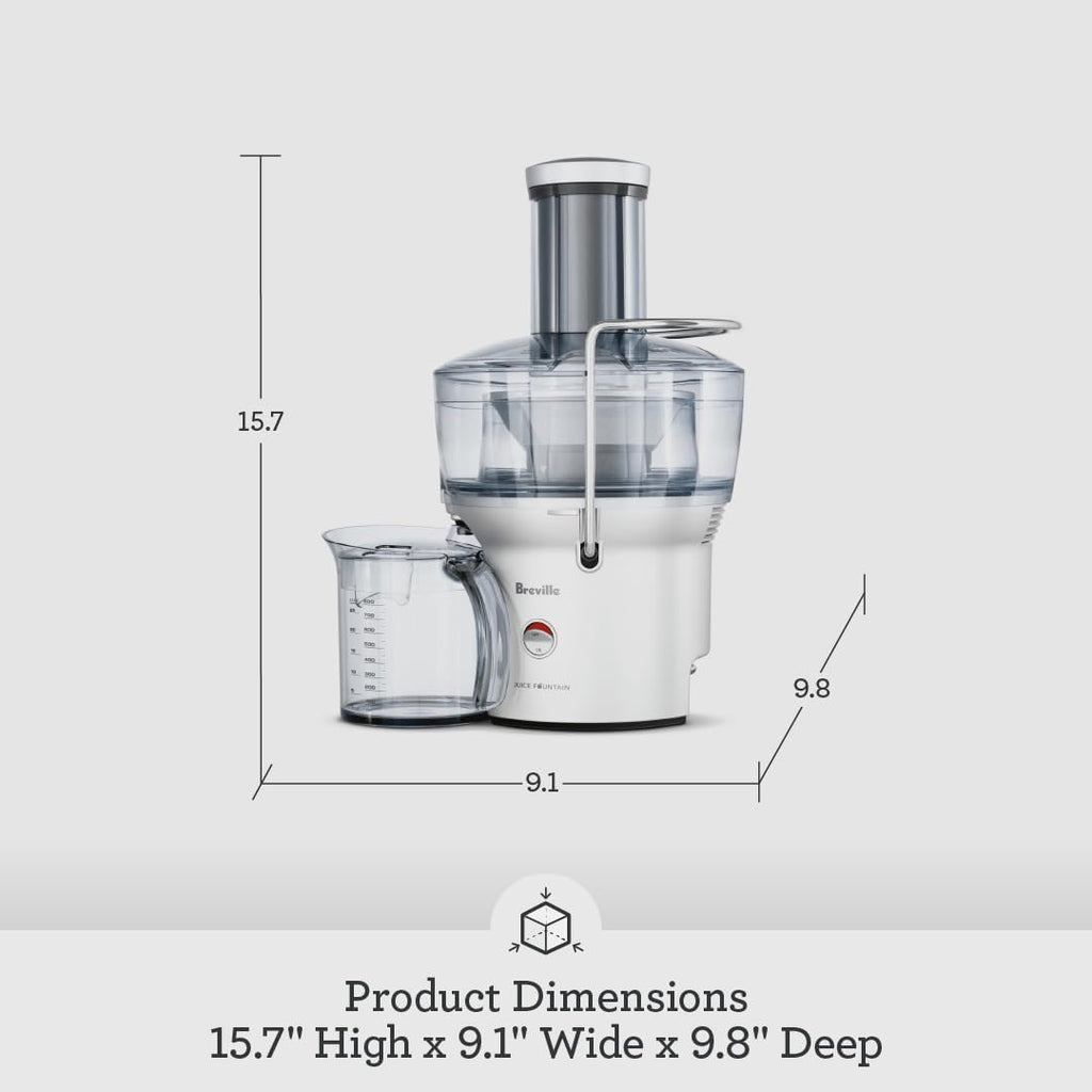 Breville BJE200XL Juice Fountain Compact Centrifugal Machine 25 fl oz Silver wourant