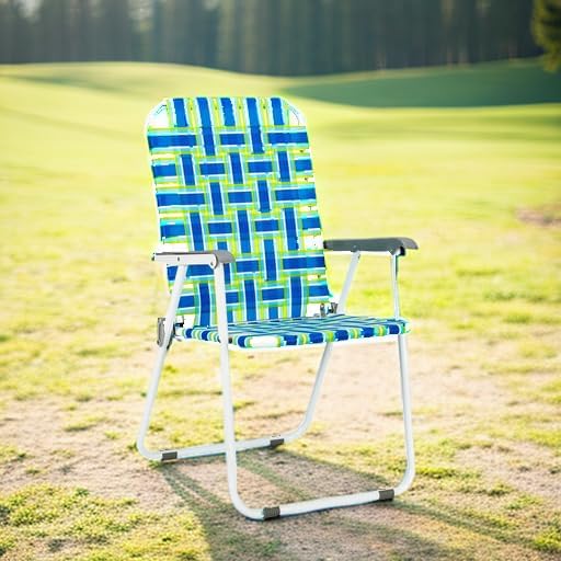 VINGLI Patio Lawn Webbed Folding Chairs Set of 2, Outdoor Beach Portable Lawn Chair Camping Chair Beach Chair wourant