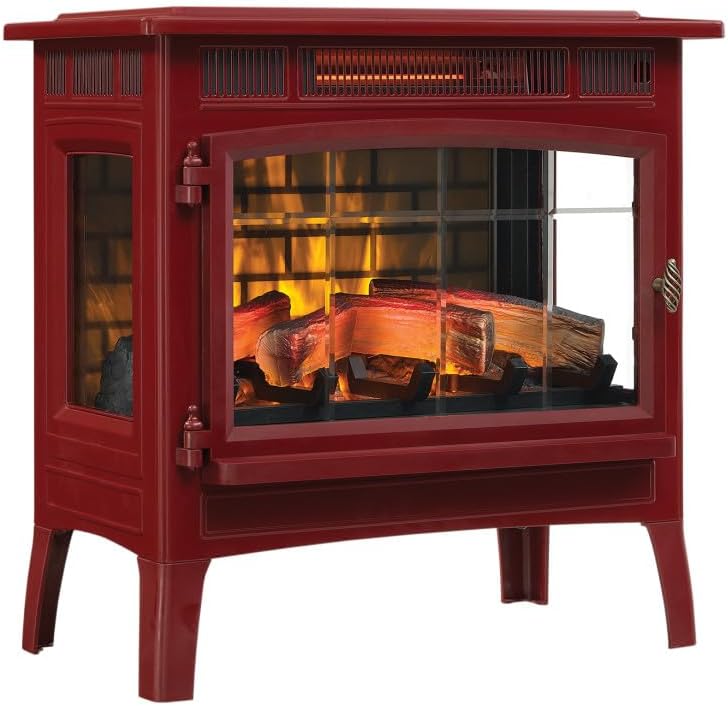 Freestanding Electric Fireplace Stove Heater with 3D Flame Effect for 1,000 Sq. Ft wourant