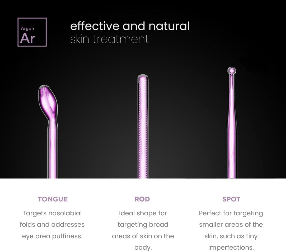 NuDerma Professional Skin Therapy Wand - Portable Skin Therapy Machine with 6 Neon wourant