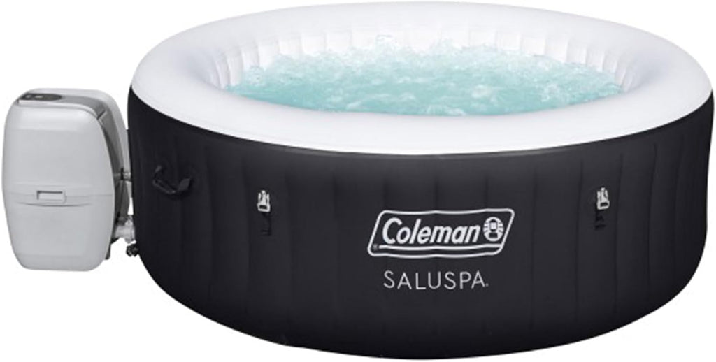 Coleman SaluSpa Miami AirJet 2 to 4 Person Round Inflatable Hot Tub Portable Outdoor Spa with 120 Soothing AirJets and Insulated Cover, Black wourant