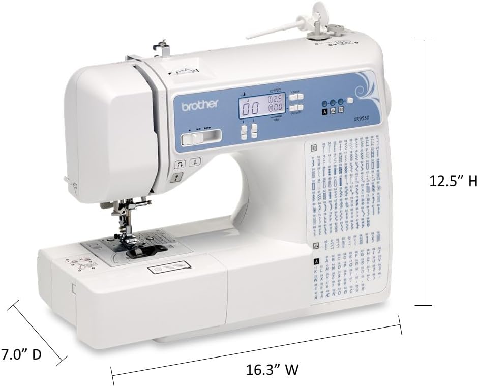 Brother Sewing and Quilting Machine, Computerized, 165 Built-in Stitches, LCD Display, Wide Table, 8 Included Presser Feet, White, 20x12x17 wourant