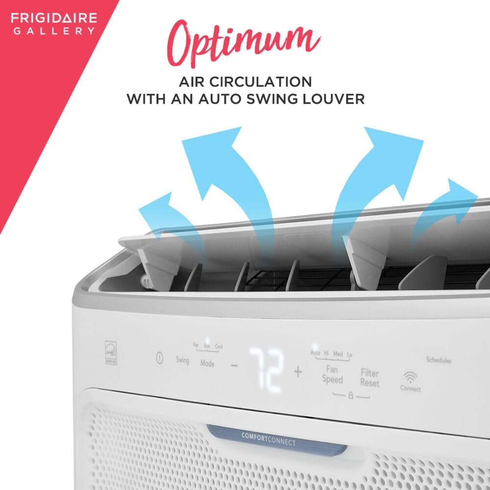 Frigidaire GHWQ103WC1 Inverter Quiet Temp Room Air Conditioner, 10,000 BTU with Wi-Fi Connected, Works with Alexa, Energy Star Certified, Easy-to-Clean Washable Filter, in White wourant
