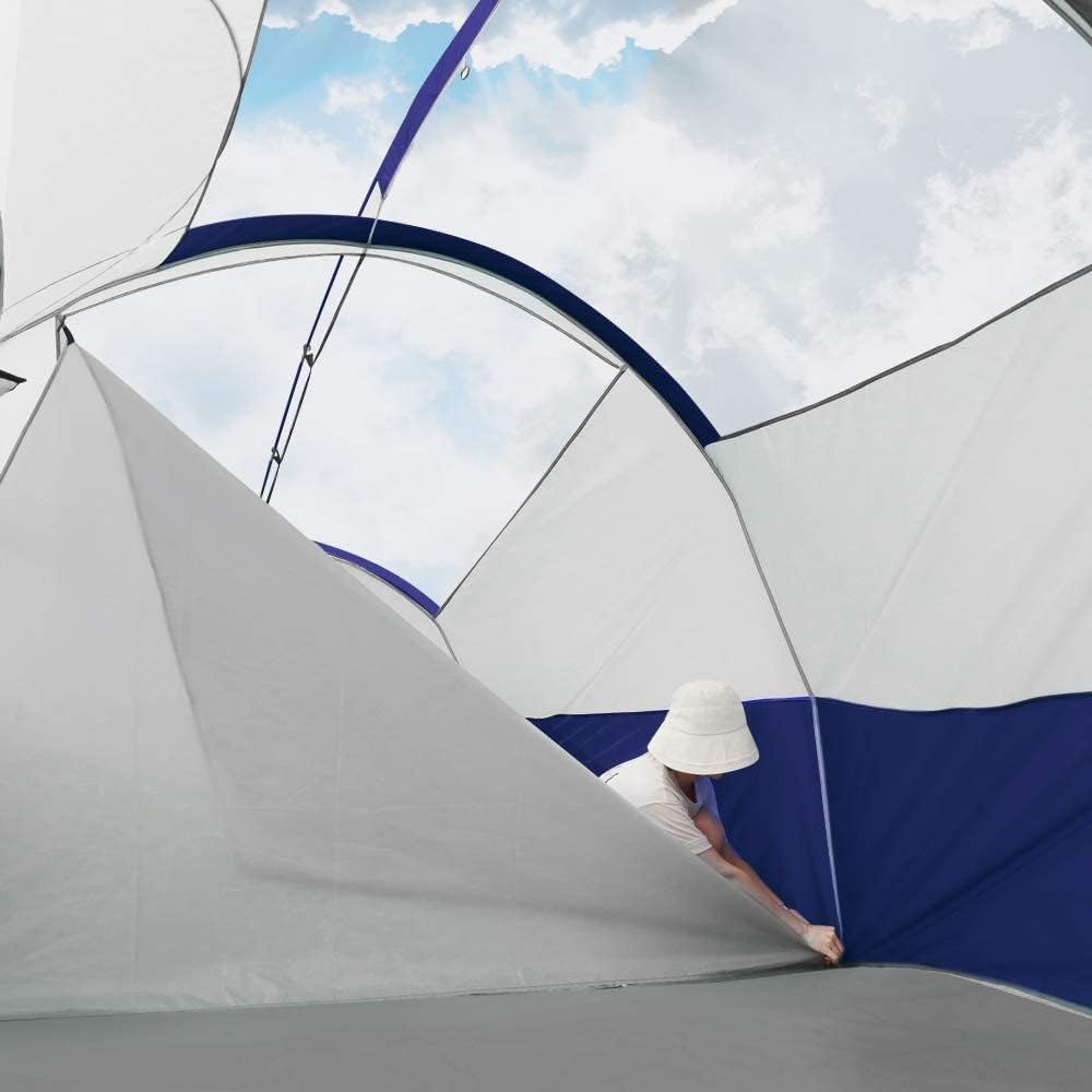 CAMPROS CP Tent 8 Person Camping Tents, Weather Resistant Family Tent, 5 Large Mesh Windows, Double Layer, Divided Curtain for Separated Room, Portable with Carry Bag wourant