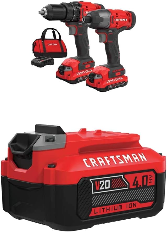 V20 MAX Cordless Drill and Impact Driver, Power Tool Combo Kit with 2 Batteries and Charger (CMCK200C2AM) wourant