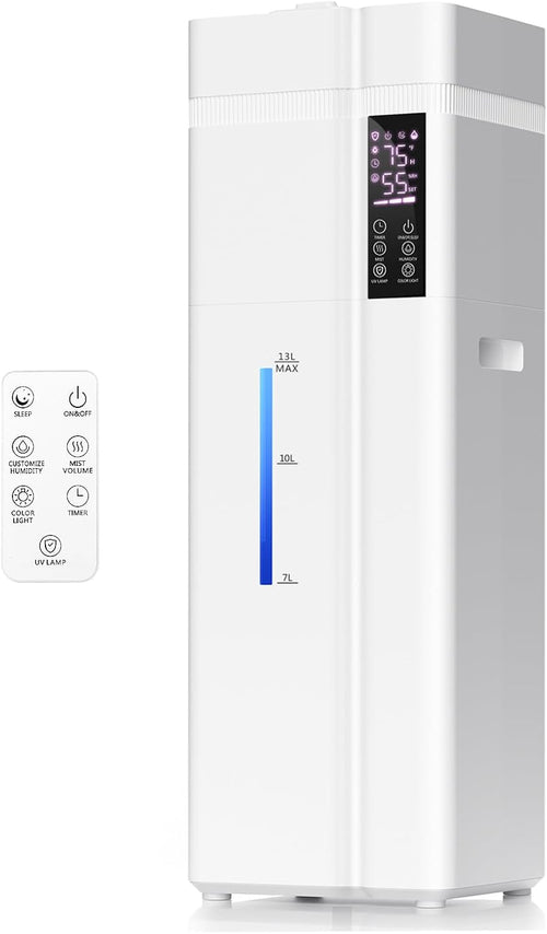 13L/3.43Gal Humidifier 800 feet coverage, 100 hours run time, automatic humidity control wourant