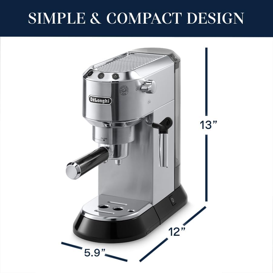 De’Longhi Dedica Espresso Machine with Manual Milk Frother wourant