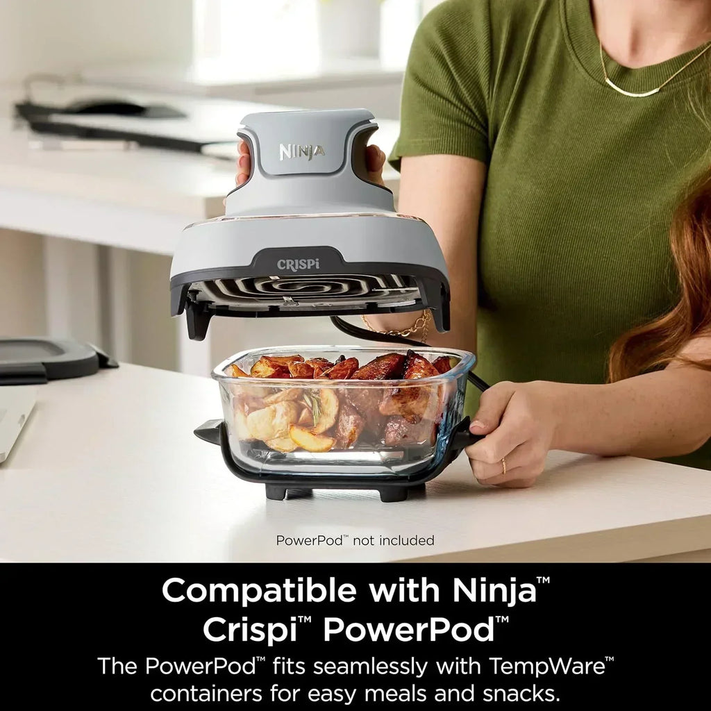 Ninja Crispi 4 in 1 Portable Glass Air Fryer Cooking System 4QT 6 Cup TempWare Glass Containers wourant