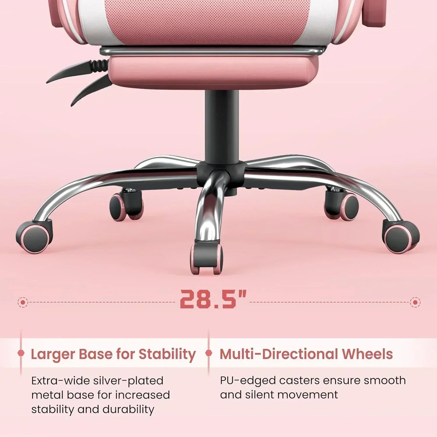 Gaming Chair with Massage Lumbar Support and Footrest Height Office Gaming Chair wourant