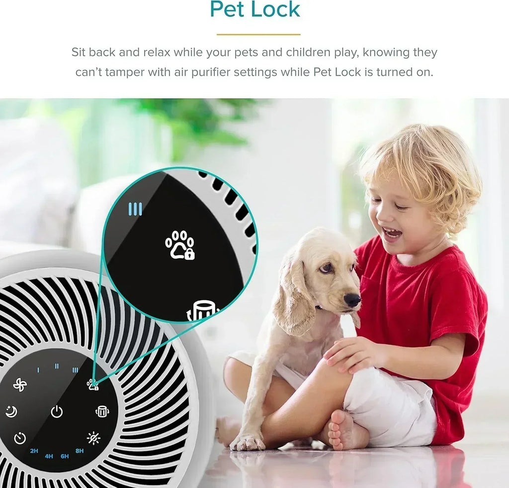 Air Purifier for Bedroom Allergies and Pet Hair 56W High Torque Motor wourant