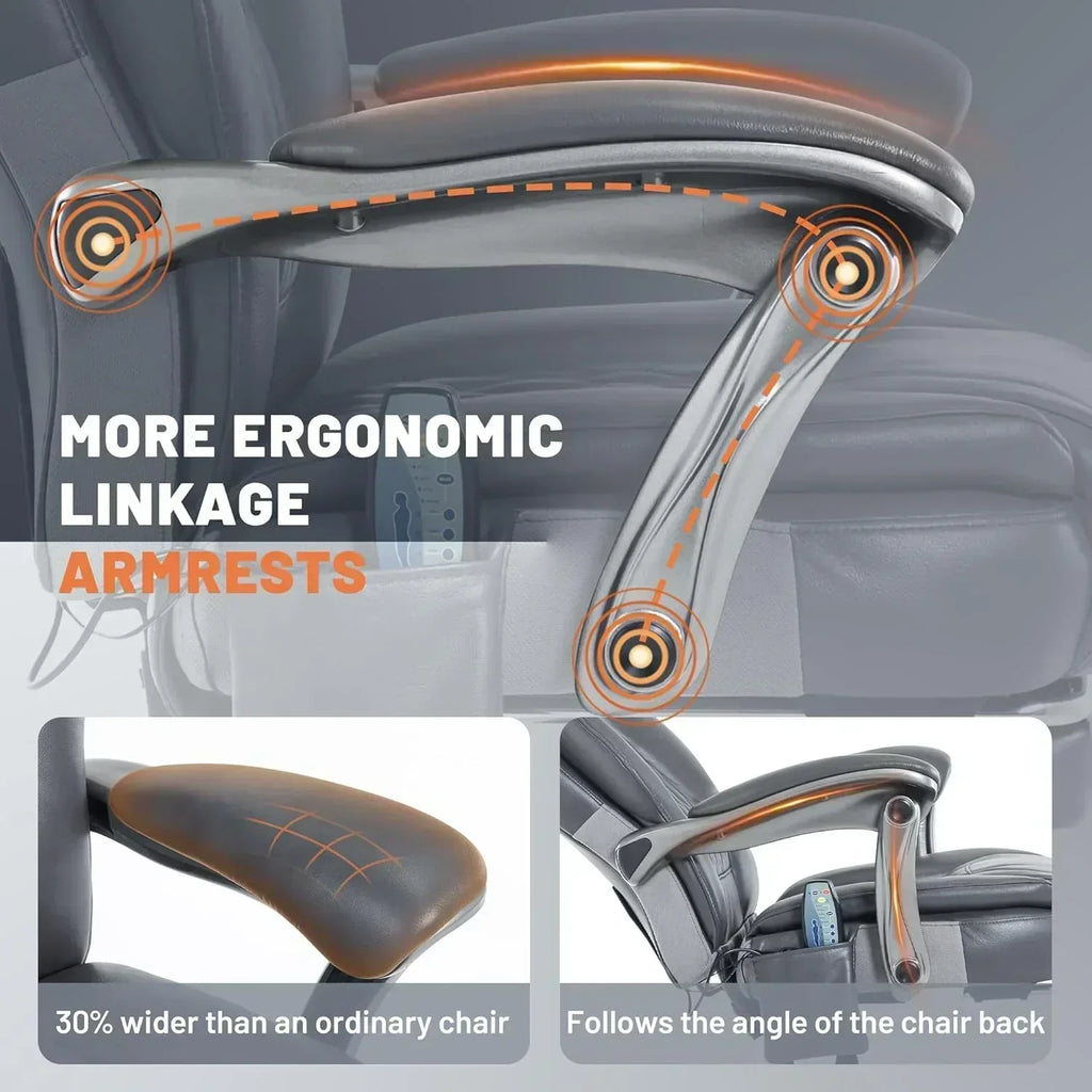 Massage Office Chair with Heating and Footrest Ergonomic Executive Reclining Office Chair wourant