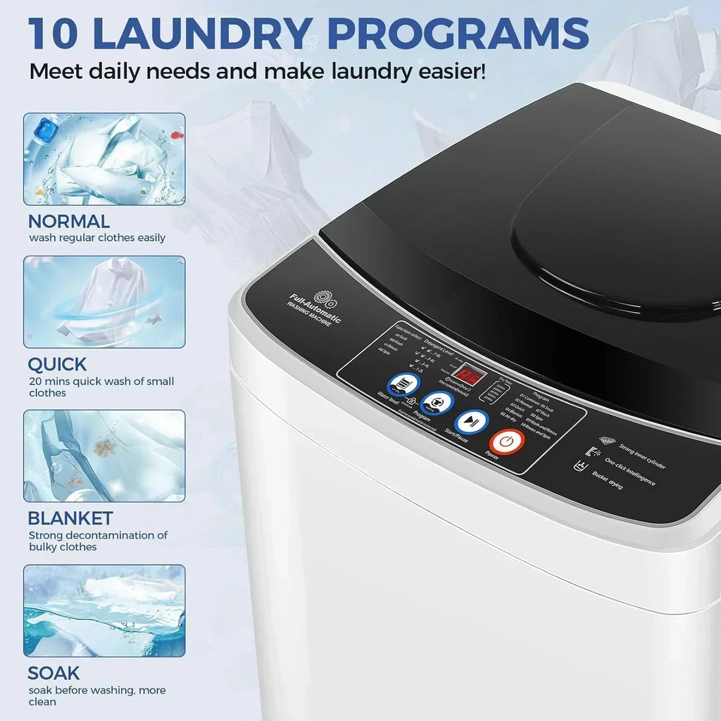 20Lbs Portable Washing Machine Nictemaw Portable Washer 2.8 Cu.ft Washer and Dryer Combo wourant