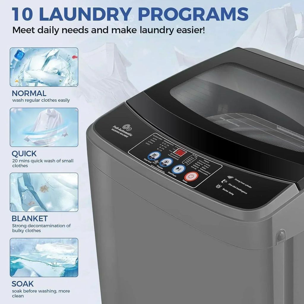 Nictemaw Portable Washing Machine 20Lbs Capacity Full-Automatic Portable Washer Machine wourant