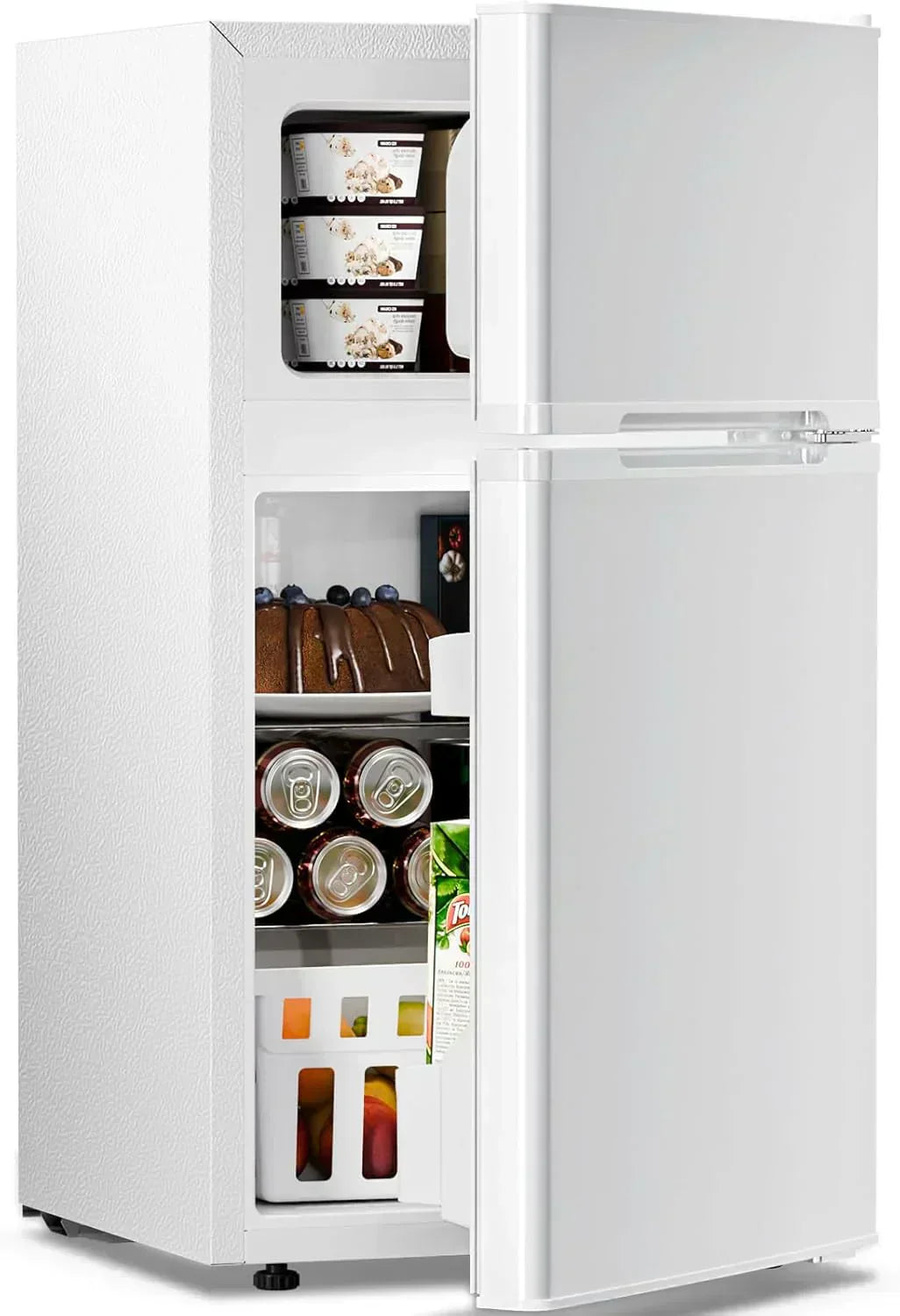 Antarctic Star 3.2 Cu.Ft Mini Refrigerator with Freezer Double Door Fridge Compact Refrigerator wourant