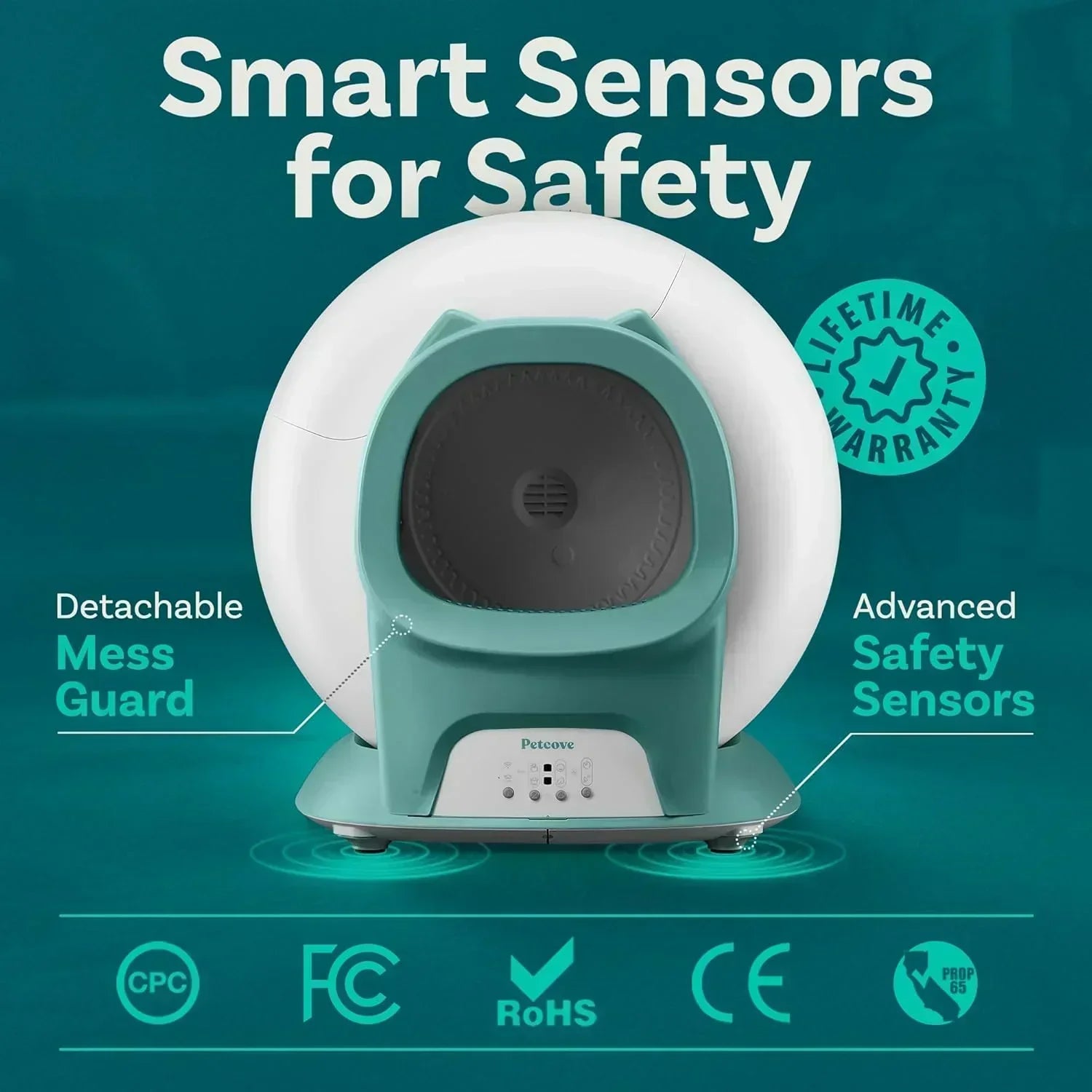 Self Cleaning Litter Box with Auto Safety Sensors Automatic Cat Litter Box Self-Cleaning wourant
