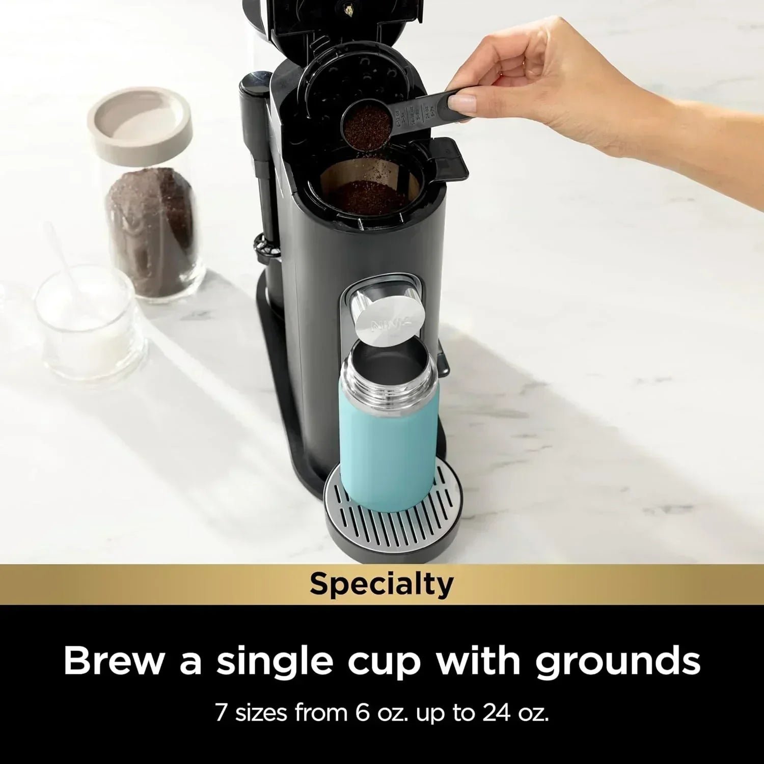 Ninja Coffee Maker Single Cup Brews with pods and grounds K-Cup compatible 4 brewing methods wourant
