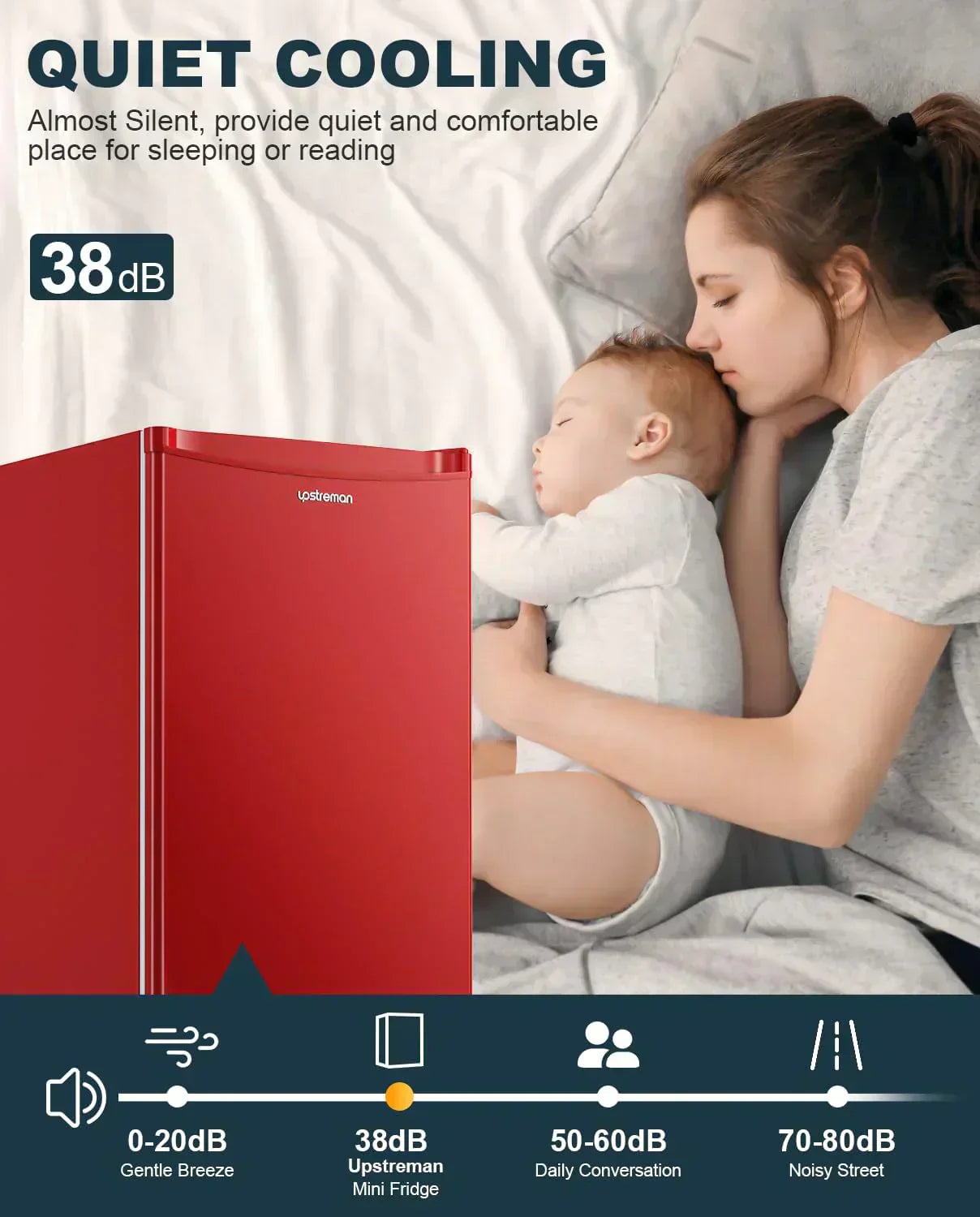 Upstreman 3.2 Cu.Ft Mini Fridge Freezer Single Door Fridge Dorm Fridge Adjustable Thermostat wourant