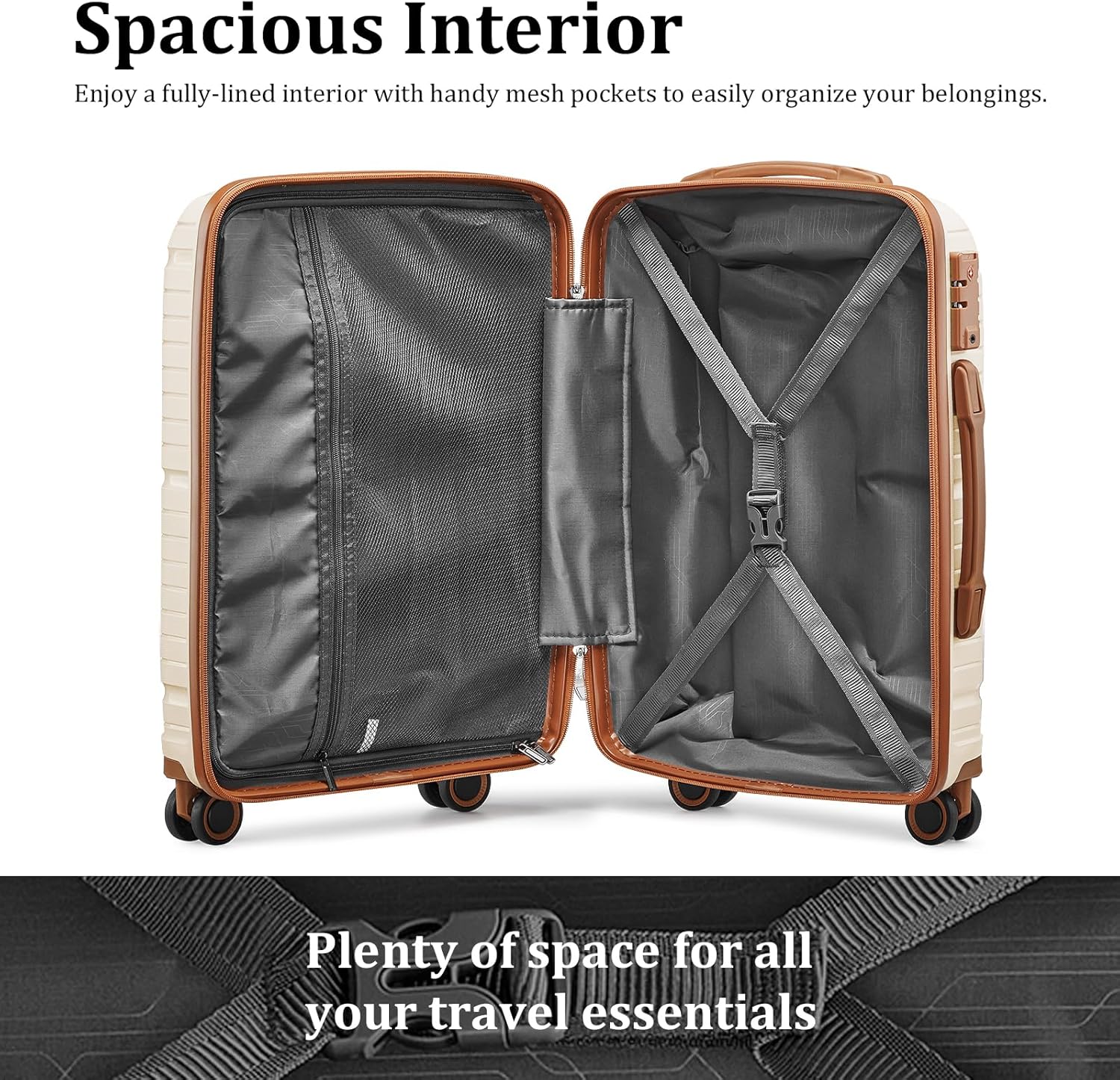 5-piece PP hardshell lightweight travel carry-on luggage set with dual spinner wheels wourant