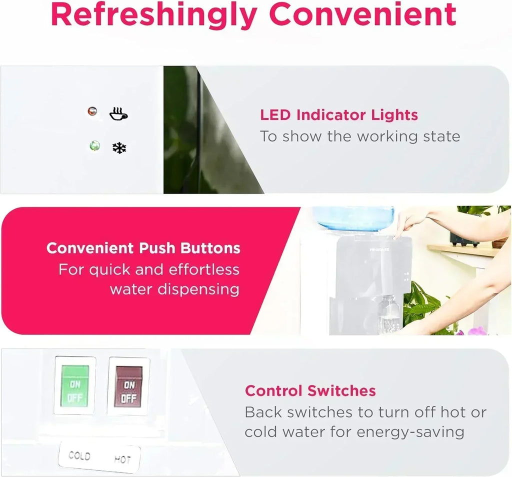 Frigidaire EFWC498 Top Loading Cooler Dispenser Hot & Cold Water Child Safety Lock Innovative Slim wourant