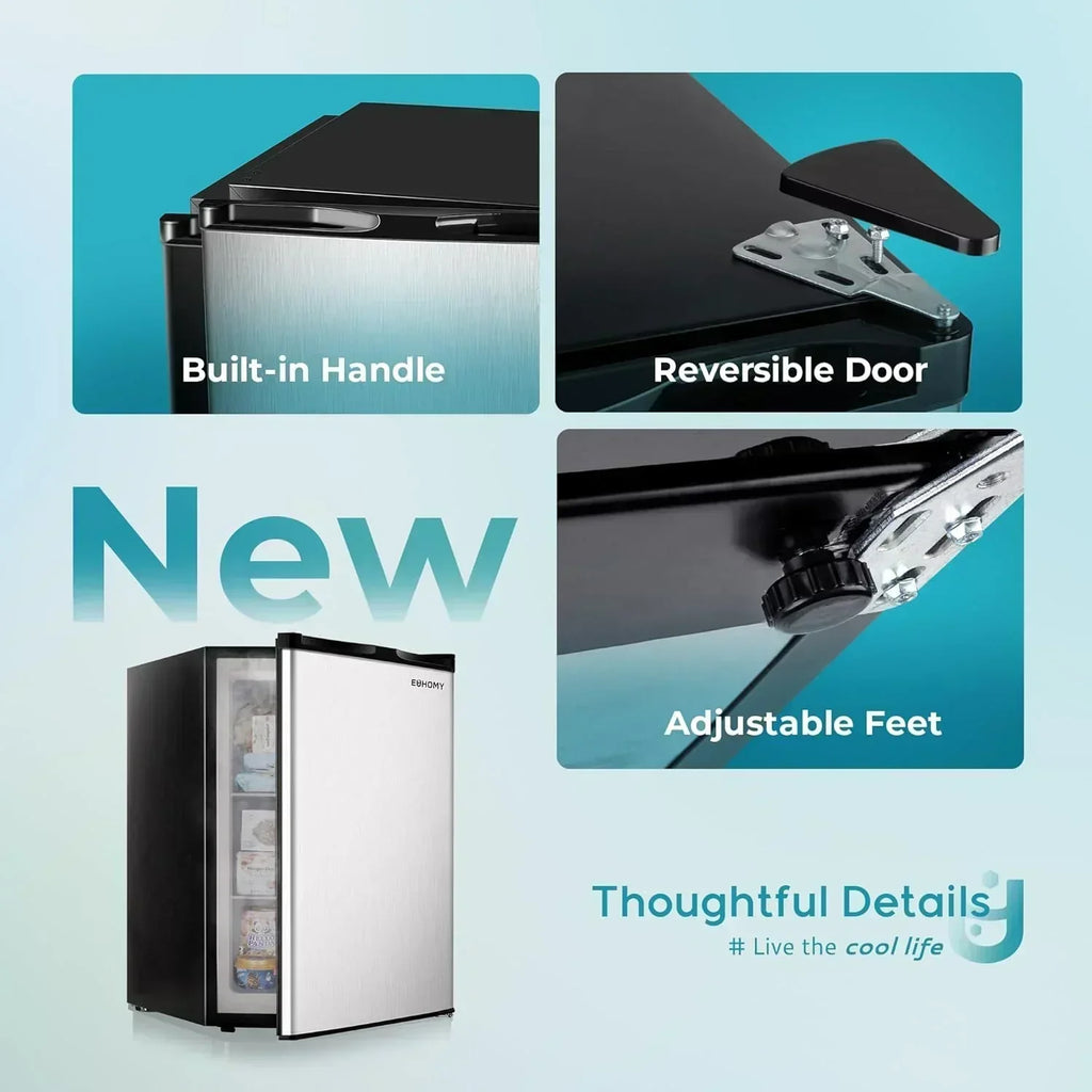 Upright freezer 3.0Cubic Feet Single Door Compact Mini Freezer with Reversible Door Small freezer wourant