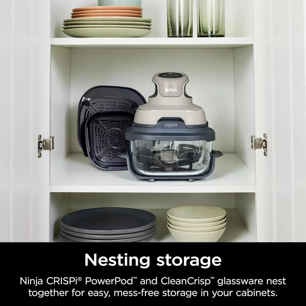Ninja Crispi 4 in 1 Portable Glass Air Fryer Cooking System 4QT 6 Cup TempWare Glass Containers wourant