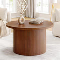 31.5 inch round coffee table living room roll-up coffee table mid-century modern wood coffee table wourant