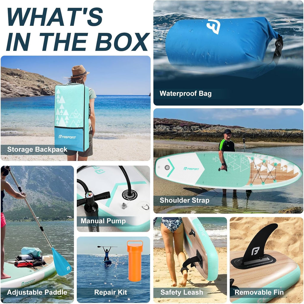 FBSPORT 11' Premium Stand Up Paddle Board Yoga Board with Durable SUP Accessories Carry Bag wourant