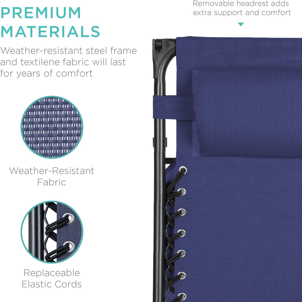 Best Choice Products Folding Zero Gravity Recliner Patio Lounge Chair Adjustable Canopy Shade wourant