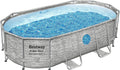 Power Steel 14' x 8'2" x 39.5" Oval Above Ground Pool Set Includes 530gal Filter Pump Ladder wourant