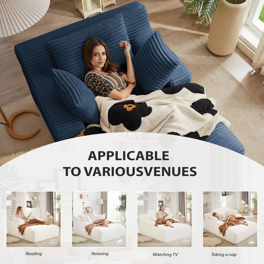 50-inch indoor recliner oversized corduroy upholstered boneless sofa bed deep sleeper sofa wourant