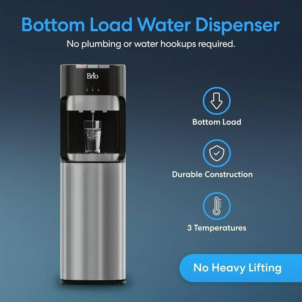 Bottom Loading Water Cooler Dispenser for 5 Gallon Bottles 3 Temperatures with Hot Room Cold Spouts wourant