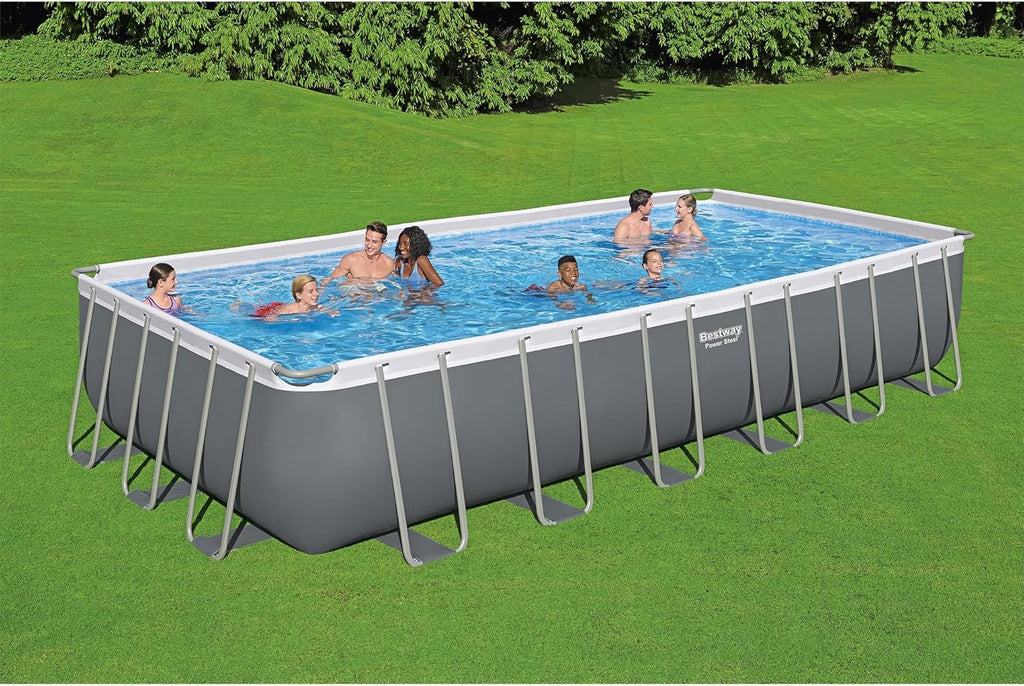 Power Steel 14' x 8'2" x 39.5" Oval Above Ground Pool Set Includes 530gal Filter Pump Ladder wourant