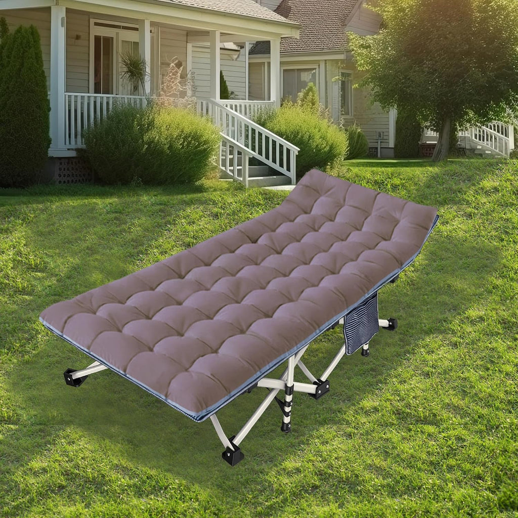 2-Pack Camping Cots with Mattress Comfortable Folding Bed Heavy Duty Baby Cot wourant