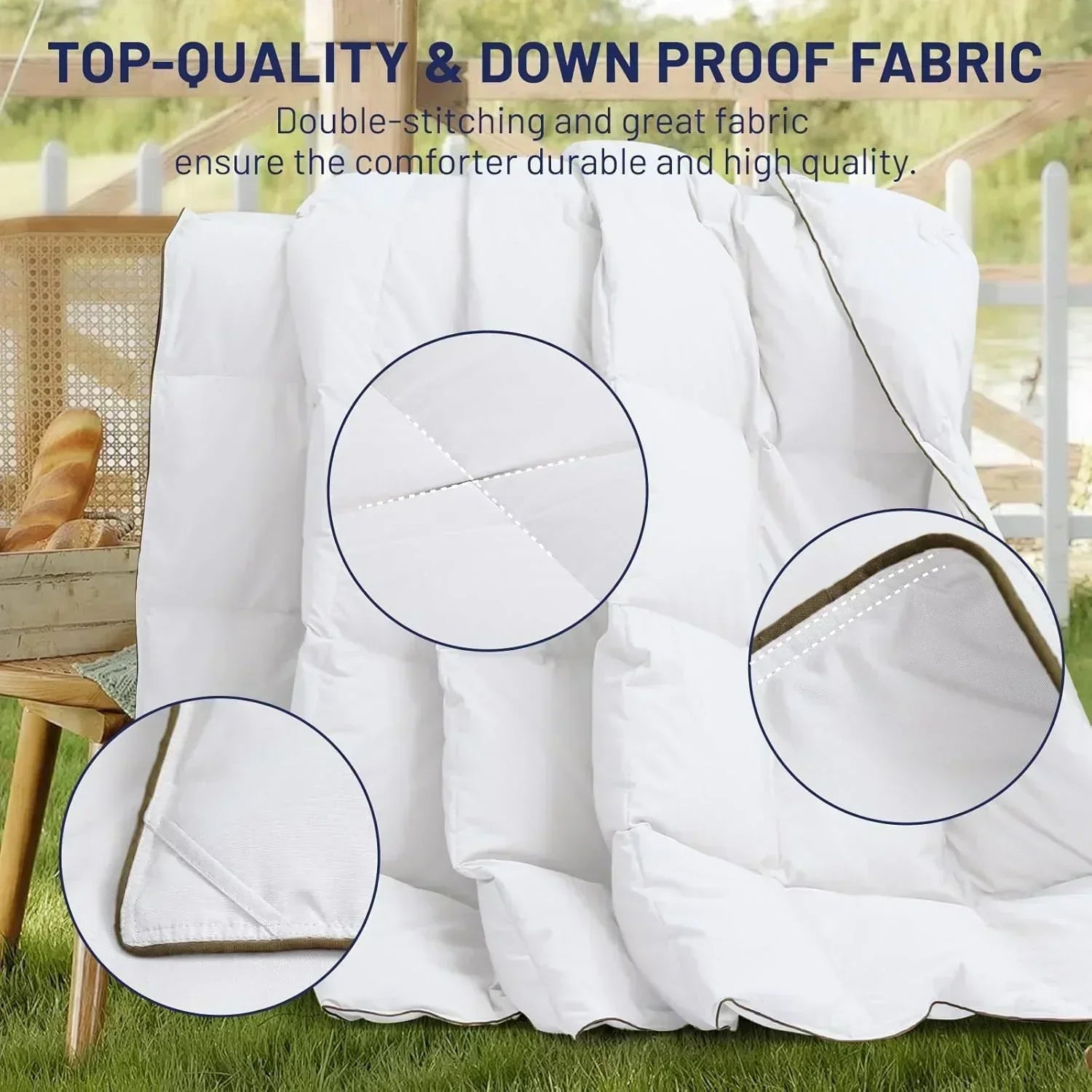 Premium Down Comforter 3D Baffle Box Design wourant