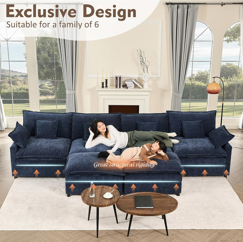 108" U-shaped sofa modular sofa three-seater comfortable cloud sofa wourant