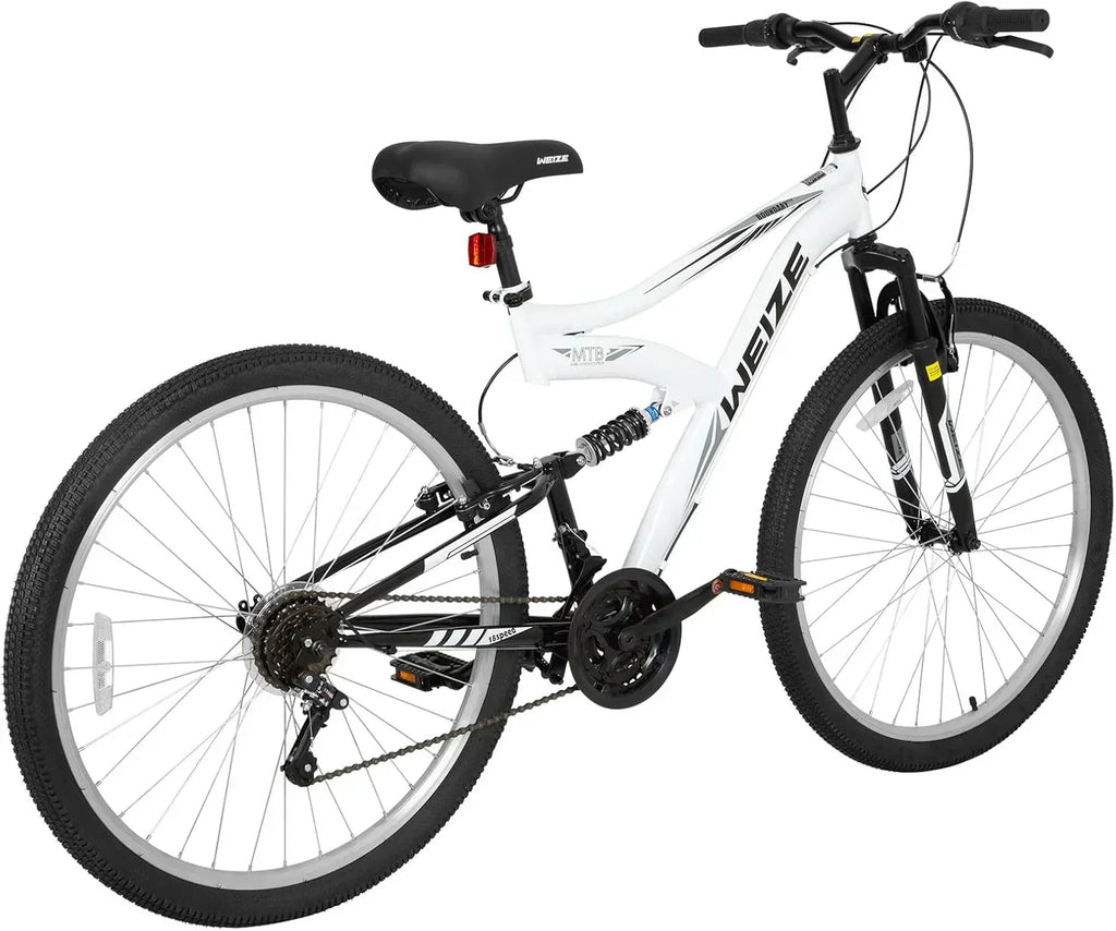 WEIZE Mountain Bike 26 27.5 inch Outdoor Hybrid Bikes 18-Speed High-Carbon Steel Full Suspension wourant