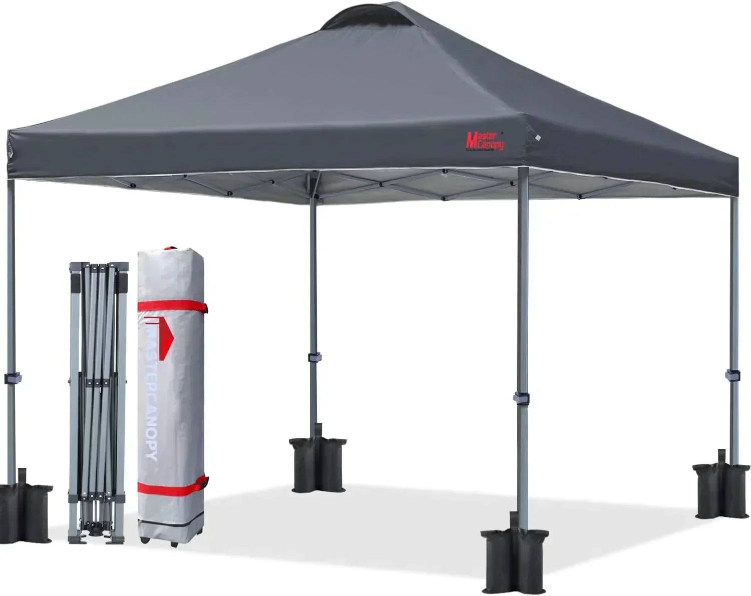 Durable Pop-up Canopy Tent with Roller Bag (10x10 Black) wourant
