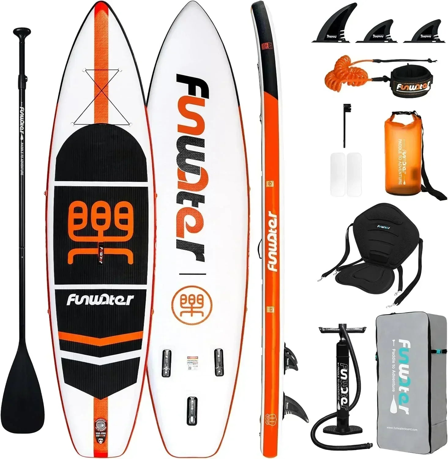 FunWater Inflatable Stand Up Paddle Board Premium SUP Paddle Accessories EVA Deck wourant