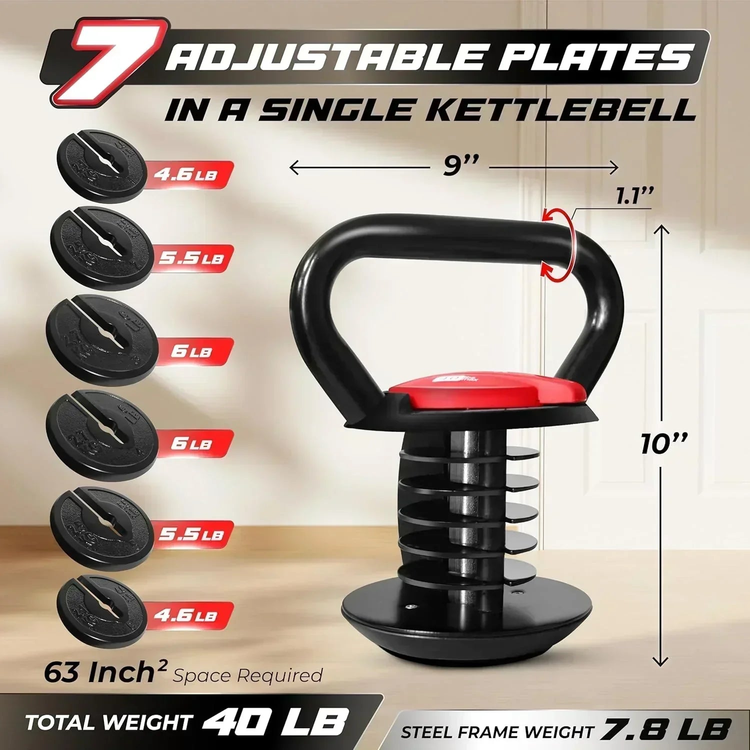 Yes4All Adjustable Kettlebell Kettle Grip Kettlebell Handle Convert to Kettlebells Weight Set wourant
