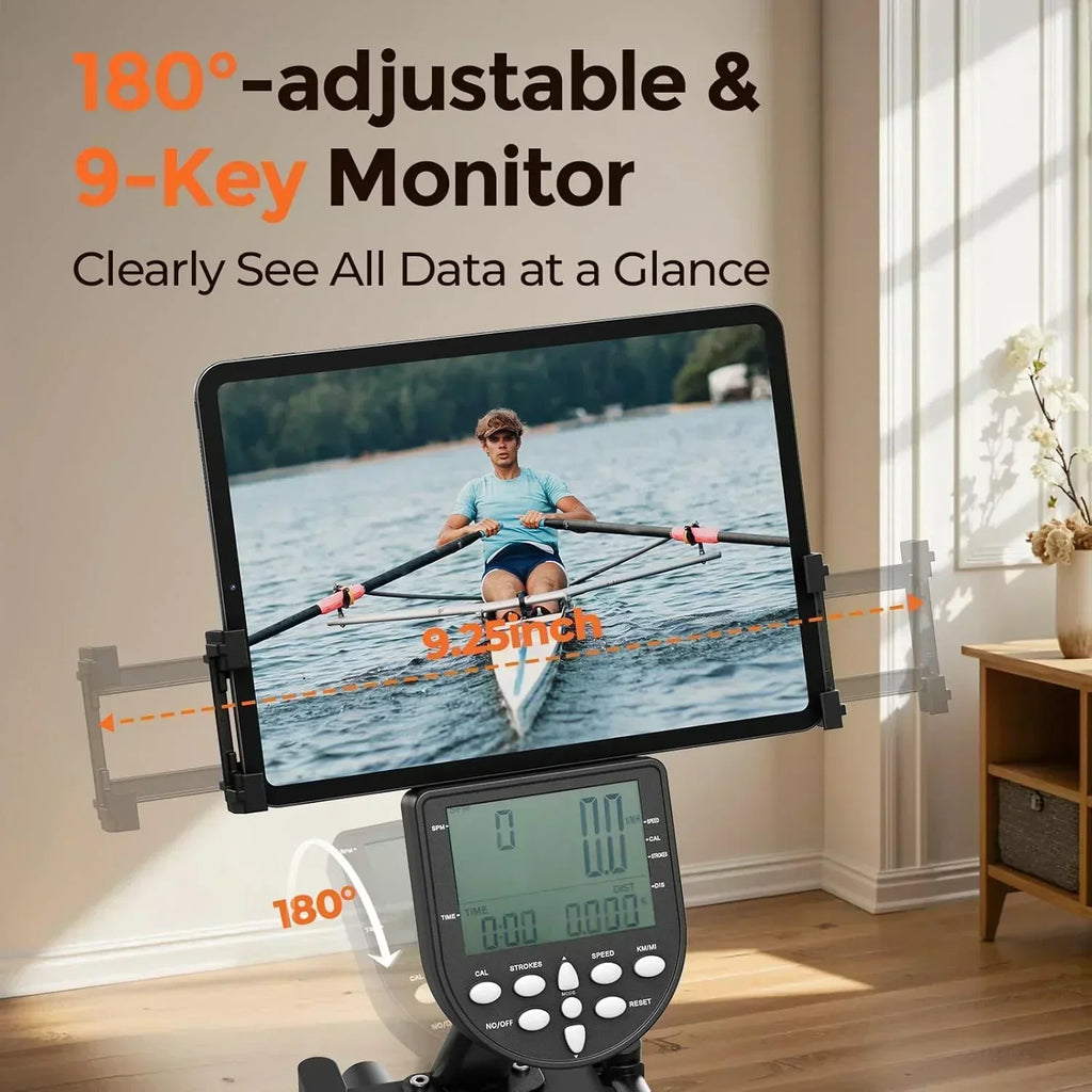 YOSUDA Home Magnet/Water Resistance Rowing Machine Support Bluetooth and Applications wourant