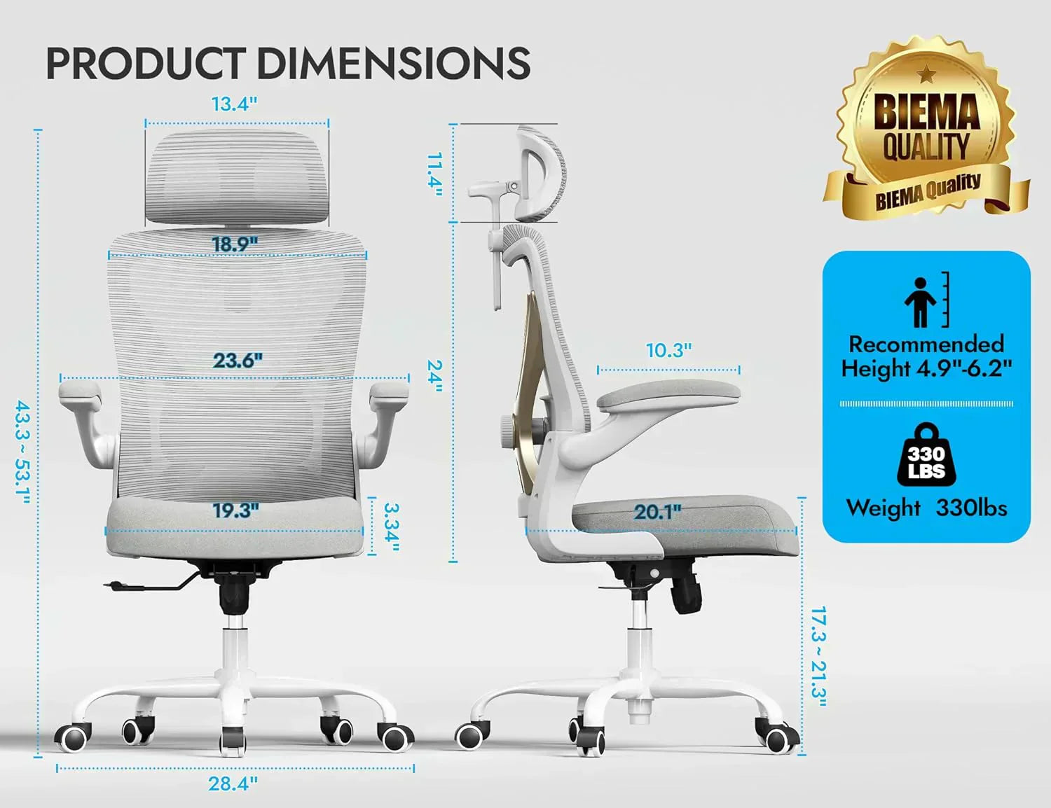 Office computer desk and chair gaming chair with lumbar support and headrest wourant