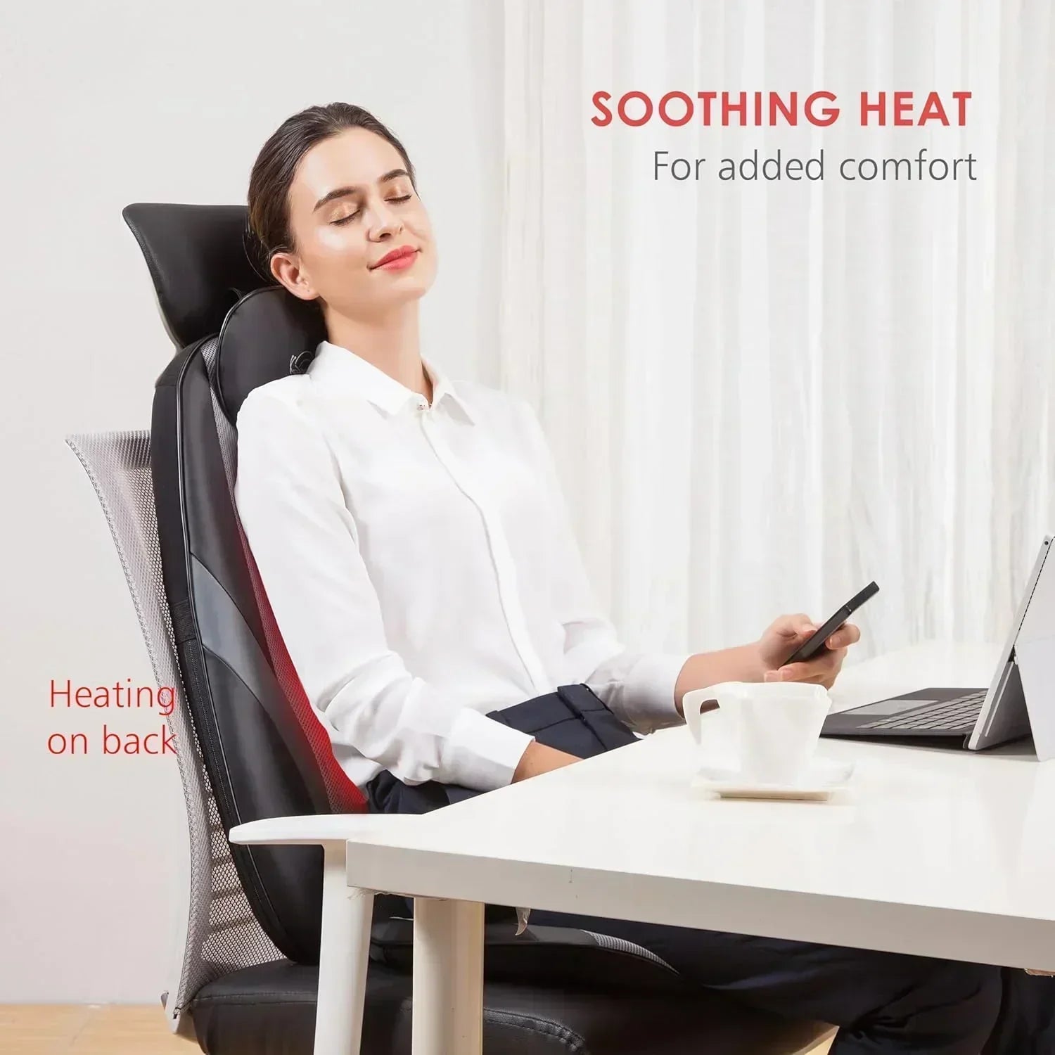 Snailax Shiatsu Massage Cushion with Heat Massage Chair Pad Kneading Back Massager for Home wourant