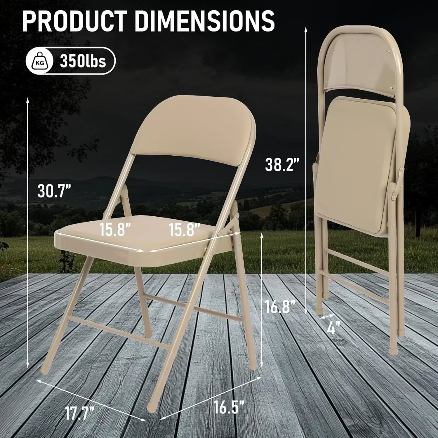 6 Pack Black Folding Chairs with Leather Chairs Events Office Wedding Party Upholstered Chairs wourant