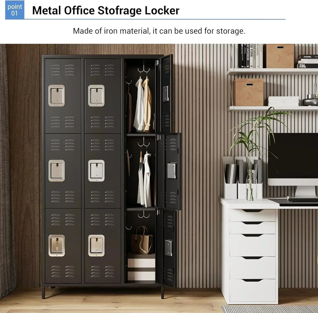 GAOMON Locker for Employees 6 Doors Locker Cabinet with Hooks Storage Locker wourant